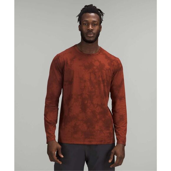 Lululemon The Fundamental Long Sleeve Shirt in New Tide Shibori Date Brown - Picture 1 of 5